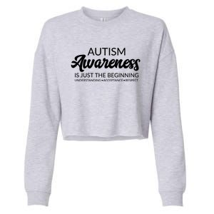 Autism Awareness Funny Gift Advocate Acceptance Understanding Great Gift Cropped Pullover Crew