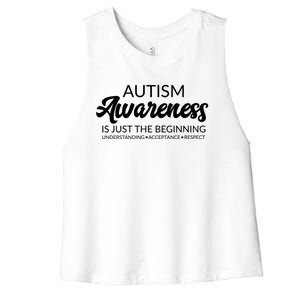 Autism Awareness Funny Gift Advocate Acceptance Understanding Great Gift Women's Racerback Cropped Tank