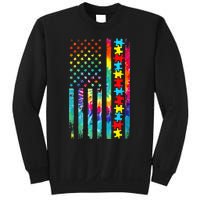 Autism American Flag Tie Dye Autism Awareness Sweatshirt