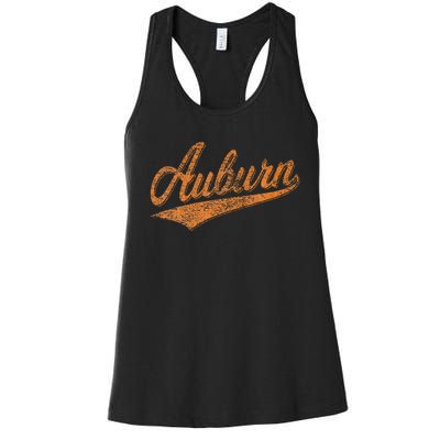 Auburn Alabama Flag Classic Vintage Sports Script Jersey Women's Racerback Tank