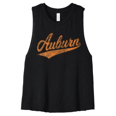 Auburn Alabama Flag Classic Vintage Sports Script Jersey Women's Racerback Cropped Tank