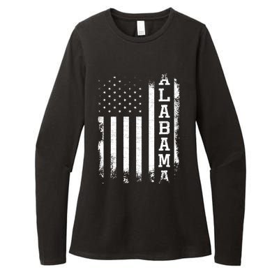 Alabama American Flag Vintage Womens CVC Long Sleeve Shirt