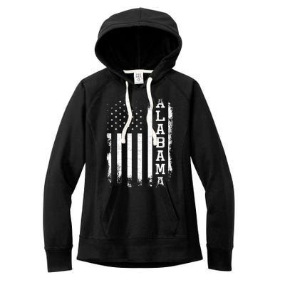 Alabama American Flag Vintage Women's Fleece Hoodie