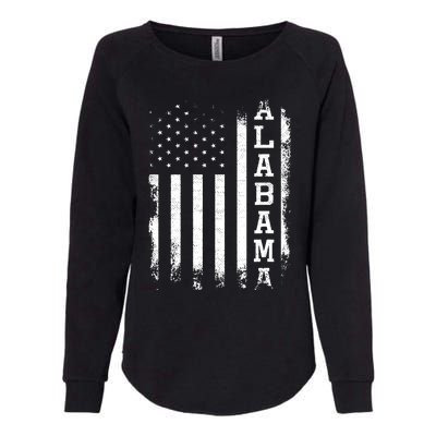 Alabama American Flag Vintage Womens California Wash Sweatshirt