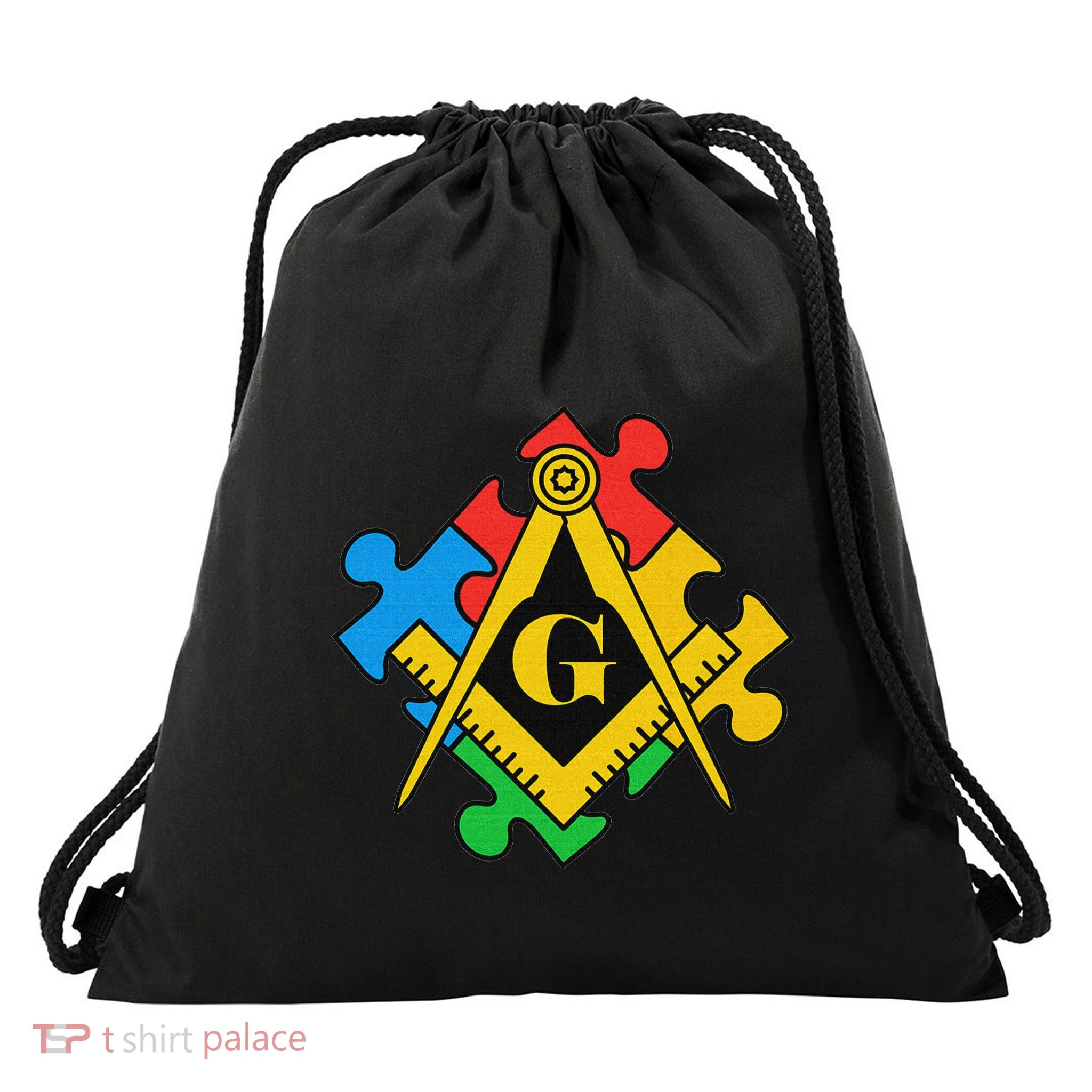 Autism Awareness  Freemason Masonic Lodge Mason Drawstring Bag