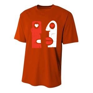 Abstract Art Face Valentines Day Drawing Painting Heart Funny Gift Youth Performance Sprint T-Shirt