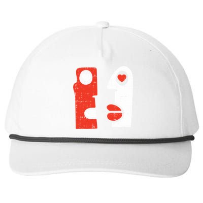 Abstract Art Face Valentines Day Drawing Painting Heart Funny Gift Snapback Five-Panel Rope Hat