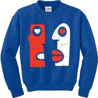 Abstract Art Face Valentines Day Drawing Painting Heart Funny Gift Kids Sweatshirt