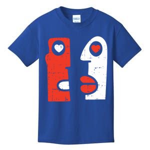 Abstract Art Face Valentines Day Drawing Painting Heart Funny Gift Kids T-Shirt