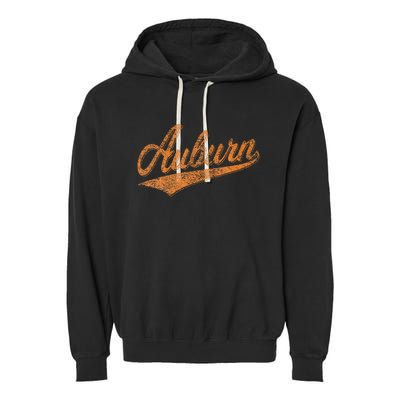 Auburn Alabama Flag Classic Vintage Sports Script Jersey Garment-Dyed Fleece Hoodie