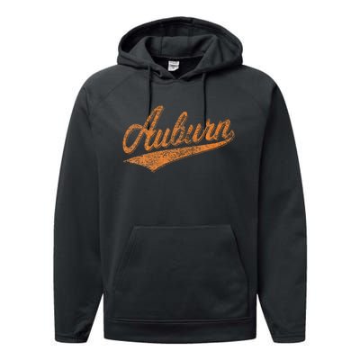 Auburn Alabama Flag Classic Vintage Sports Script Jersey Performance Fleece Hoodie