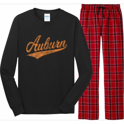 Auburn Alabama Flag Classic Vintage Sports Script Jersey Long Sleeve Pajama Set