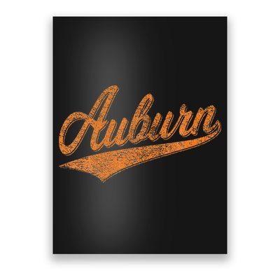 Auburn Alabama Flag Classic Vintage Sports Script Jersey Poster