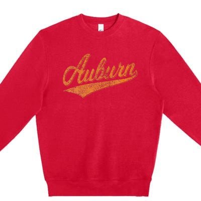 Auburn Alabama Flag Classic Vintage Sports Script Jersey Premium Crewneck Sweatshirt