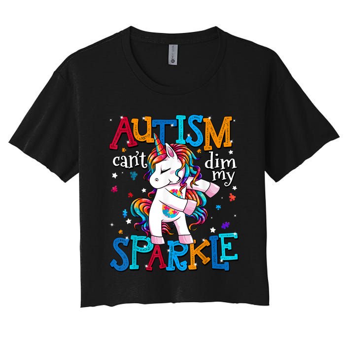 Autism Awareness For Autism Mom Women's Crop Top Tee