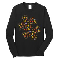 Autism Awareness Fall Leaf Autumn Thanksgiving Puzzle Piece Long Sleeve Shirt