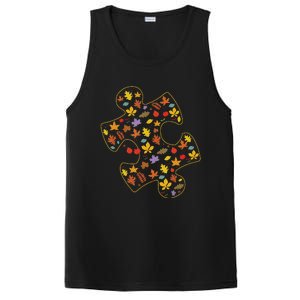 Autism Awareness Fall Leaf Autumn Thanksgiving Puzzle Piece PosiCharge Competitor Tank