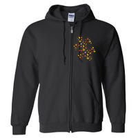 Autism Awareness Fall Leaf Autumn Thanksgiving Puzzle Piece Full Zip Hoodie