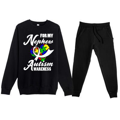 Autism Awareness For My Nephew Autist Premium Crewneck Sweatsuit Set