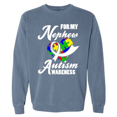 Autism Awareness For My Nephew Autist Garment-Dyed Sweatshirt