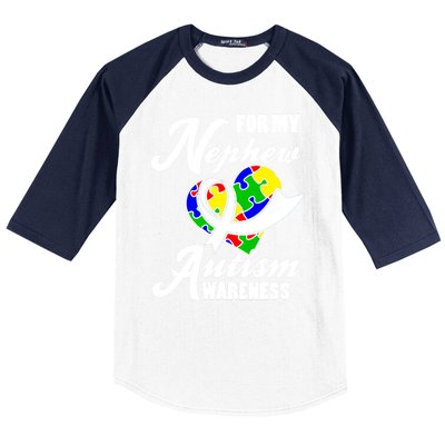 Autism Awareness For My Nephew Autist Baseball Sleeve Shirt