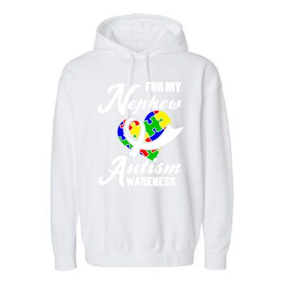 Autism Awareness For My Nephew Autist Garment-Dyed Fleece Hoodie