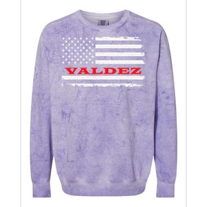 Alaska American Flag Valdez USA Patriotic Souvenir Colorblast Crewneck Sweatshirt