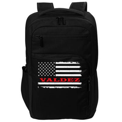 Alaska American Flag Valdez USA Patriotic Souvenir Impact Tech Backpack