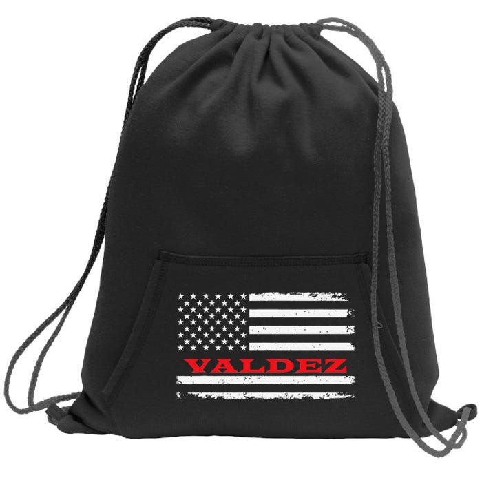 Alaska American Flag Valdez USA Patriotic Souvenir Sweatshirt Cinch Pack Bag