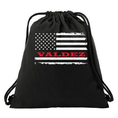 Alaska American Flag Valdez USA Patriotic Souvenir Drawstring Bag