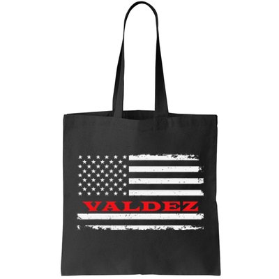 Alaska American Flag Valdez USA Patriotic Souvenir Tote Bag