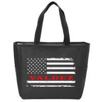 Alaska American Flag Valdez USA Patriotic Souvenir Zip Tote Bag