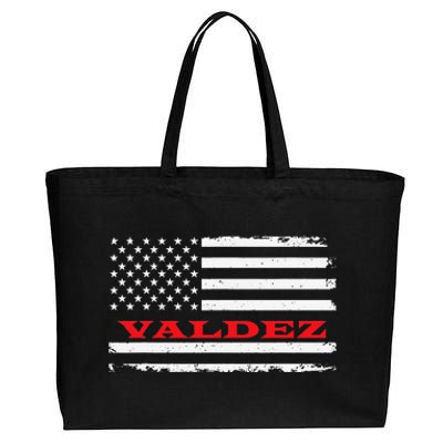 Alaska American Flag Valdez USA Patriotic Souvenir Cotton Canvas Jumbo Tote