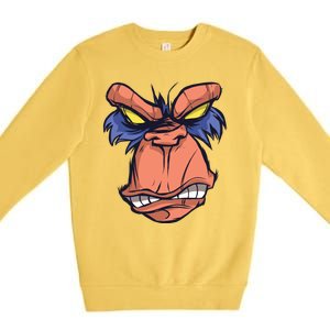 Angry Ape Face Premium Crewneck Sweatshirt