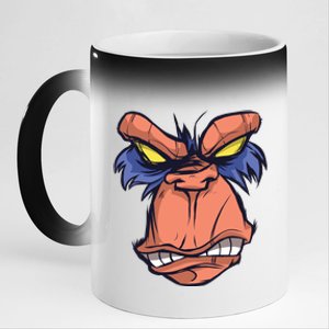 Angry Ape Face 11oz Black Color Changing Mug