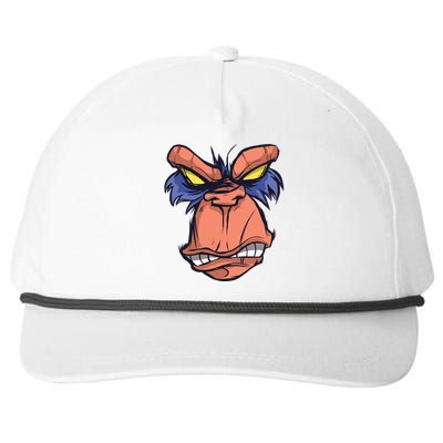 Angry Ape Face Snapback Five-Panel Rope Hat