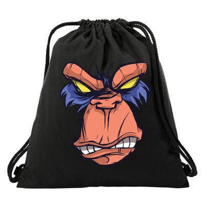 Angry Ape Face Drawstring Bag