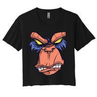 Angry Ape Face Women's Crop Top Tee