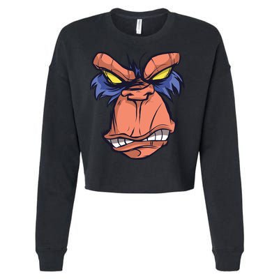 Angry Ape Face Cropped Pullover Crew