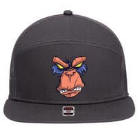 Angry Ape Face 7 Panel Mesh Trucker Snapback Hat