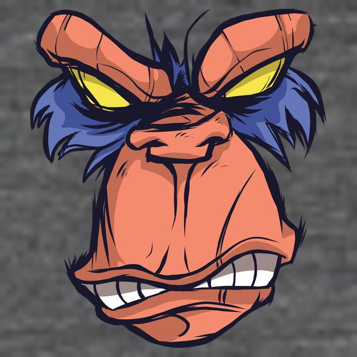 Angry Ape Face Wool Snapback Cap
