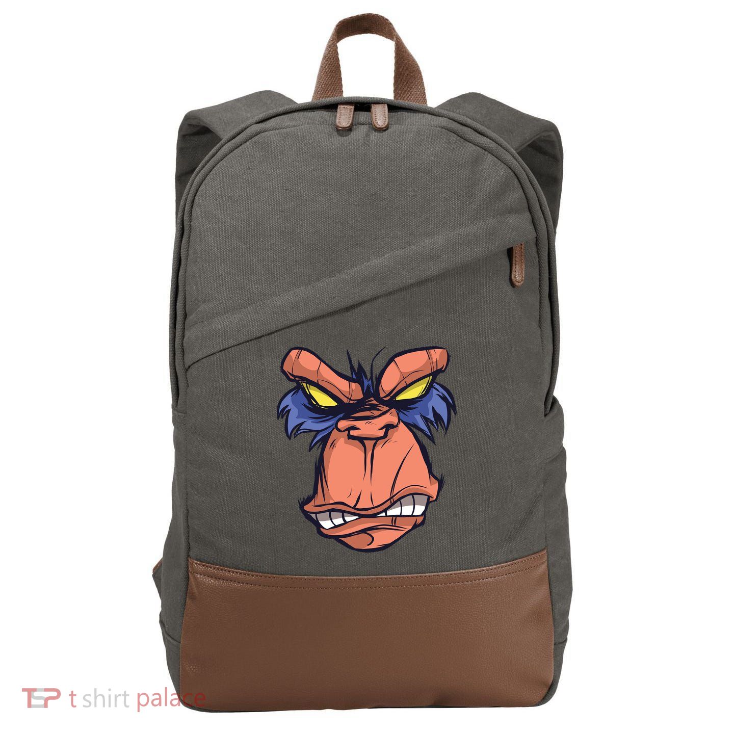 Angry Ape Face Cotton Canvas Backpack