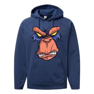 Angry Ape Face Performance Fleece Hoodie