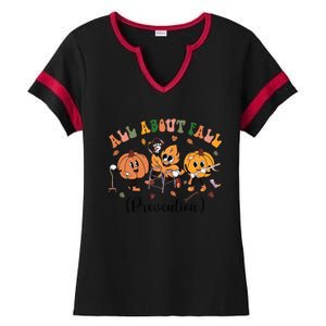 All About Fall Prevention Physical Therapy Funny Ot Ota Ladies Halftime Notch Neck Tee