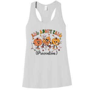 All About Fall Prevention Physical Therapy Funny Ot Ota Women's Racerback Tank