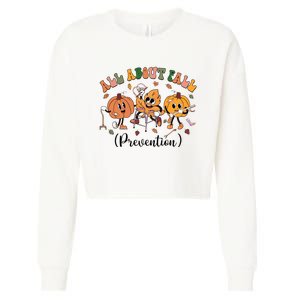 All About Fall Prevention Physical Therapy Funny Ot Ota Cropped Pullover Crew