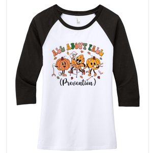 All About Fall Prevention Physical Therapy Funny Ot Ota Women's Tri-Blend 3/4-Sleeve Raglan Shirt