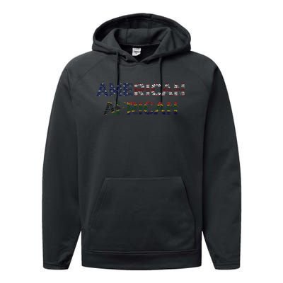 American African; Fusion Of American Spirit & African Roots Performance Fleece Hoodie