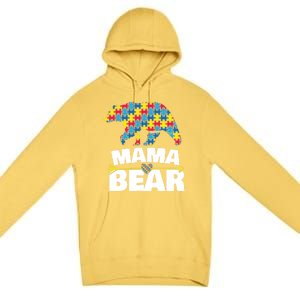 Autism Awareness Funny Gift Aspergers Mama Bear Mom Gift Premium Pullover Hoodie