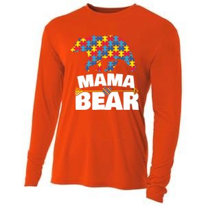 Autism Awareness Funny Gift Aspergers Mama Bear Mom Gift Cooling Performance Long Sleeve Crew